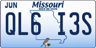 MO license plate QL6I3S