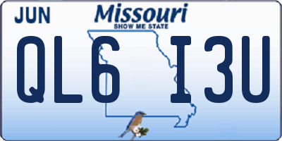 MO license plate QL6I3U