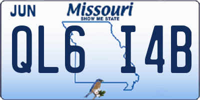 MO license plate QL6I4B