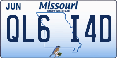 MO license plate QL6I4D