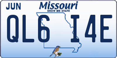 MO license plate QL6I4E