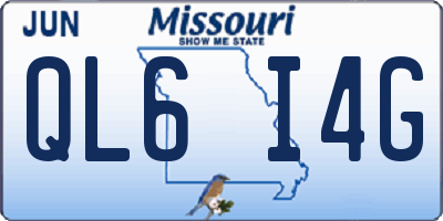 MO license plate QL6I4G