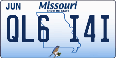 MO license plate QL6I4I