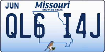 MO license plate QL6I4J