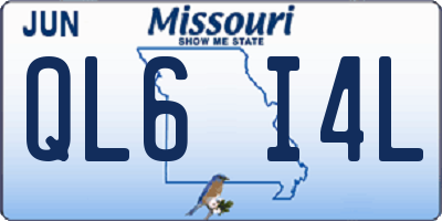 MO license plate QL6I4L
