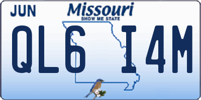 MO license plate QL6I4M