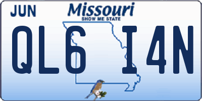 MO license plate QL6I4N