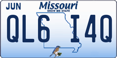 MO license plate QL6I4Q