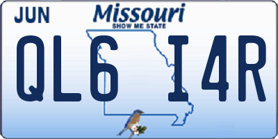 MO license plate QL6I4R