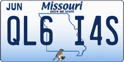 MO license plate QL6I4S