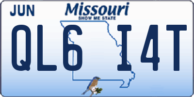 MO license plate QL6I4T