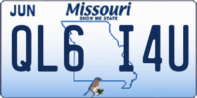 MO license plate QL6I4U