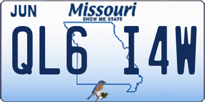 MO license plate QL6I4W