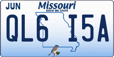 MO license plate QL6I5A
