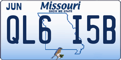 MO license plate QL6I5B