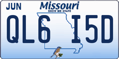 MO license plate QL6I5D