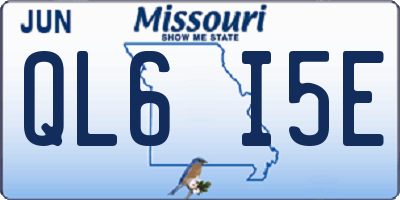 MO license plate QL6I5E