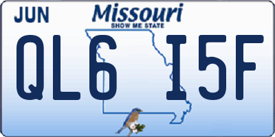 MO license plate QL6I5F