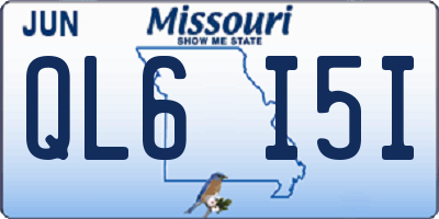 MO license plate QL6I5I
