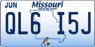 MO license plate QL6I5J