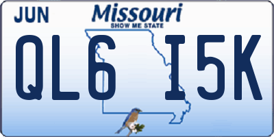 MO license plate QL6I5K