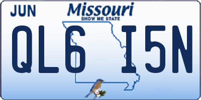 MO license plate QL6I5N