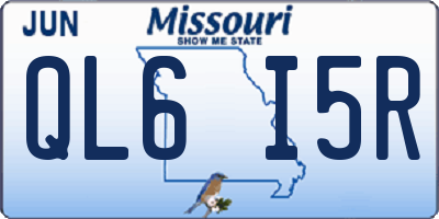 MO license plate QL6I5R
