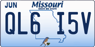 MO license plate QL6I5V