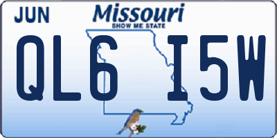 MO license plate QL6I5W