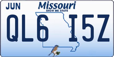 MO license plate QL6I5Z