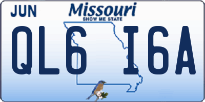 MO license plate QL6I6A