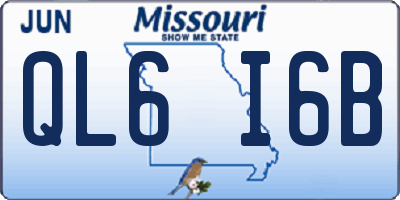 MO license plate QL6I6B