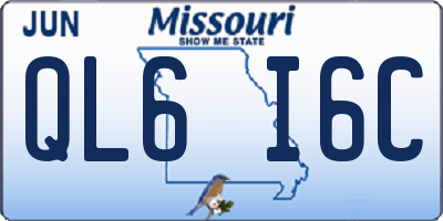 MO license plate QL6I6C