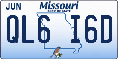 MO license plate QL6I6D