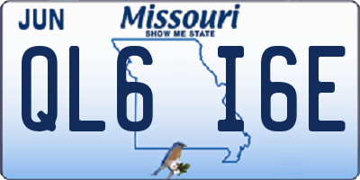 MO license plate QL6I6E