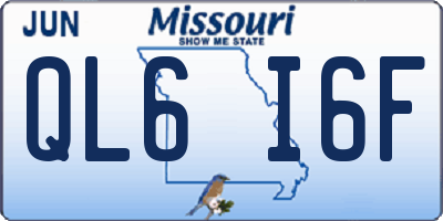 MO license plate QL6I6F