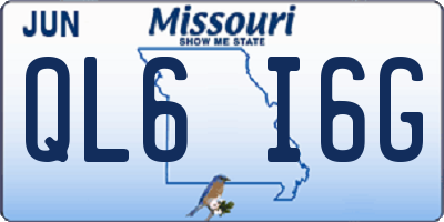 MO license plate QL6I6G