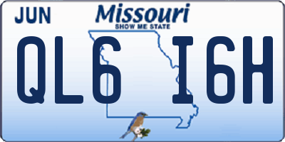 MO license plate QL6I6H