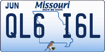 MO license plate QL6I6L