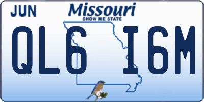 MO license plate QL6I6M
