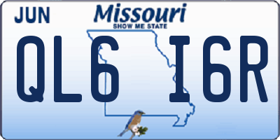 MO license plate QL6I6R
