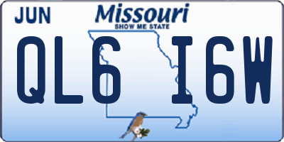 MO license plate QL6I6W
