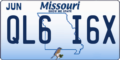 MO license plate QL6I6X