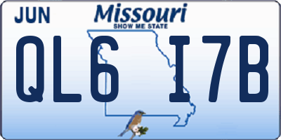 MO license plate QL6I7B