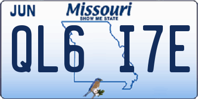 MO license plate QL6I7E