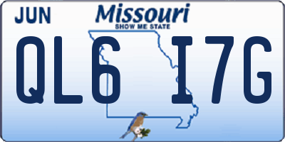 MO license plate QL6I7G