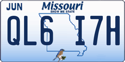 MO license plate QL6I7H