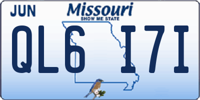 MO license plate QL6I7I