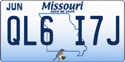 MO license plate QL6I7J