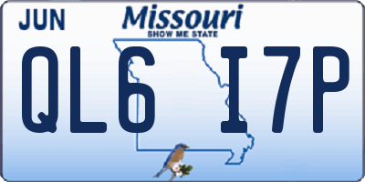 MO license plate QL6I7P